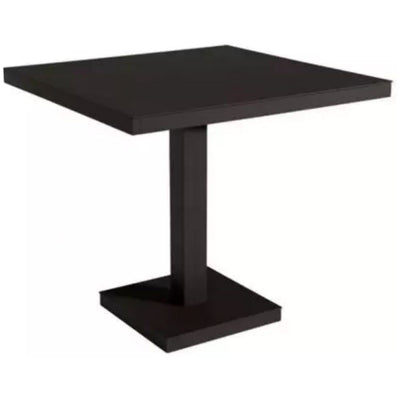 Mesa cuadrada Resol Barcino Pie Central 90x90 con estructura de aluminio anodizado