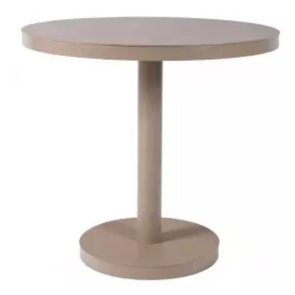 Mesa comercial circular Resol Barcino Pie Central Ø80 con estructura de aluminio anodizado