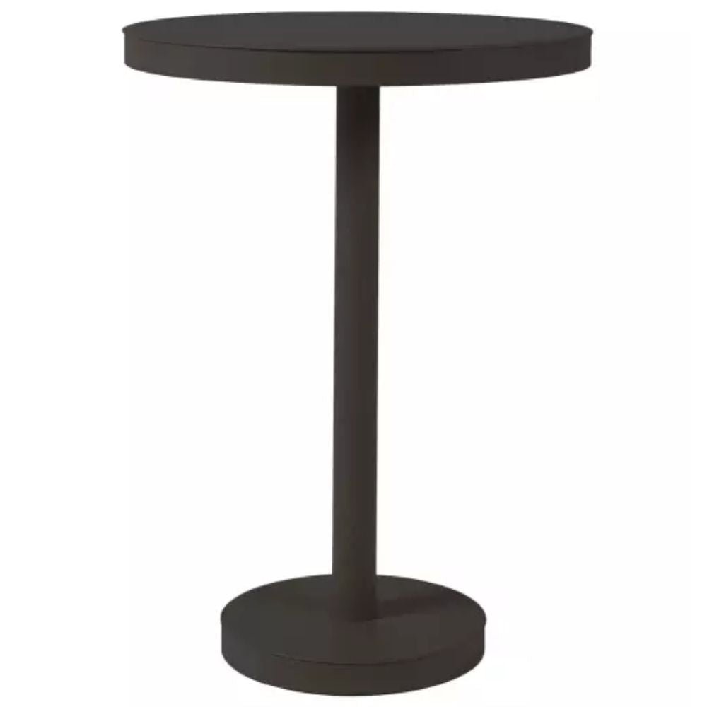 Mesa comercial circular Resol Barcino Pie Central Ø80 con estructura de aluminio anodizado