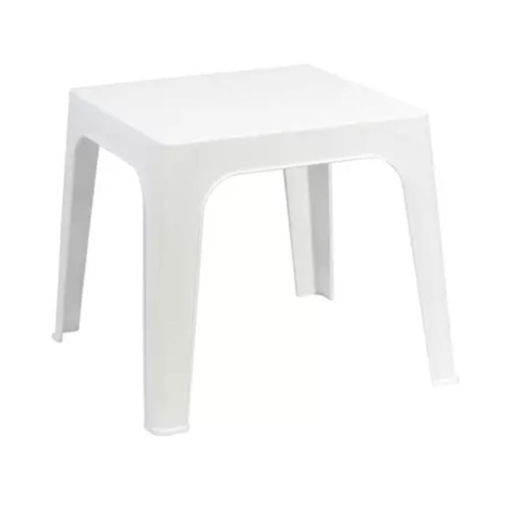 Mesa auxiliar RESOL MONACO monobloc de polipropileno blanco apilable para terraza