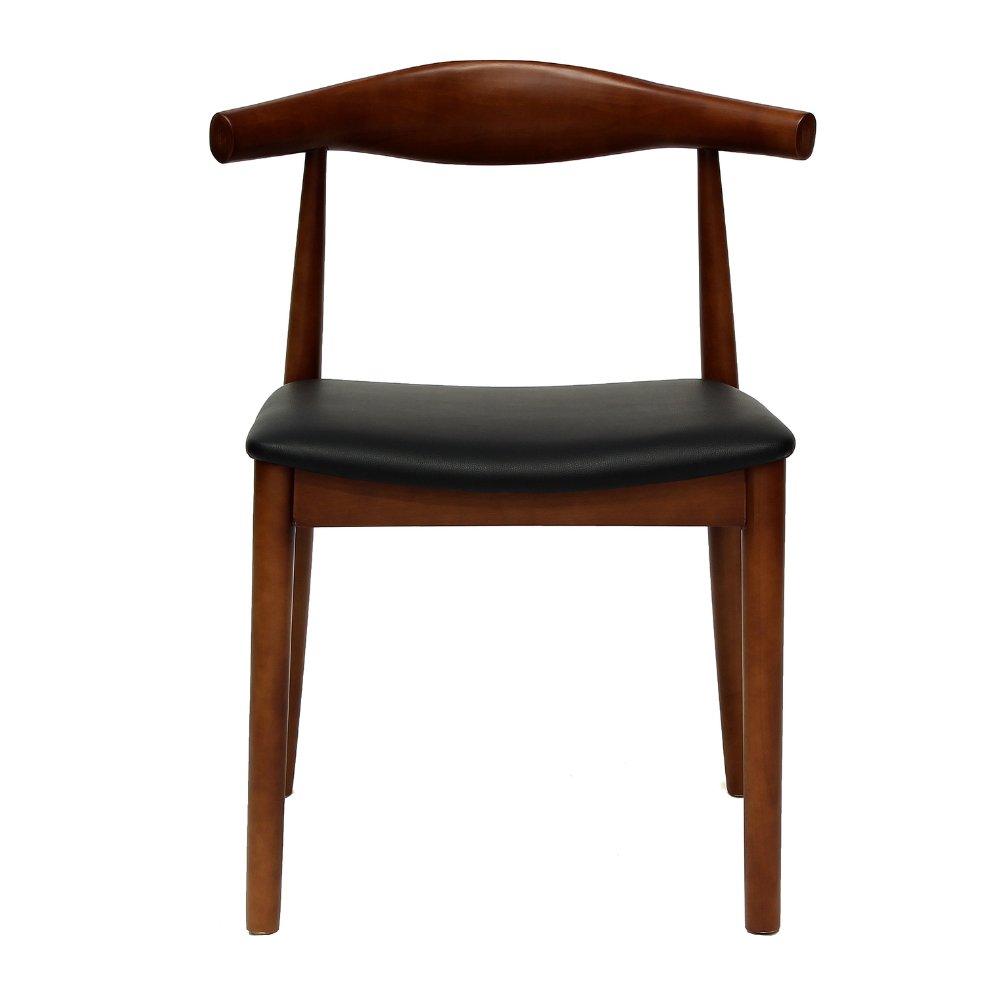 Silla comercial Nogal Beat Mónaco con asiento tapizado en vinipiel y estructura de madera de haya