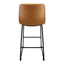 Banco bajo Kingstrong Phoenix con base metálica mate y asiento y respaldo tapizados de color