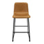 Banco bajo Kingstrong Phoenix con base metálica mate y asiento y respaldo tapizados de color