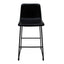 Banco bajo Kingstrong Phoenix con base metálica mate y asiento y respaldo tapizados de color
