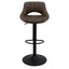 Banco alto Kingstrong Berna con base metálica negra, reposapiés y asiento y respaldo tapizados de color