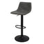 Banco alto Kingstrong Berna con base metálica negra, reposapiés y asiento y respaldo tapizados de color