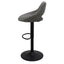 Banco alto Kingstrong Berna con base metálica negra, reposapiés y asiento y respaldo tapizados de color