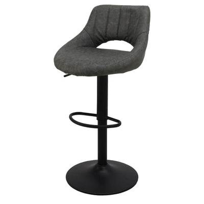 Banco alto Kingstrong Berna con base metálica negra, reposapiés y asiento y respaldo tapizados de color