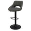 Banco alto Kingstrong Berna con base metálica negra, reposapiés y asiento y respaldo tapizados de color
