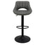 Banco alto Kingstrong Berna con base metálica negra, reposapiés y asiento y respaldo tapizados de color