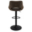 Banco alto Kingstrong Berna con base metálica negra, reposapiés y asiento y respaldo tapizados de color