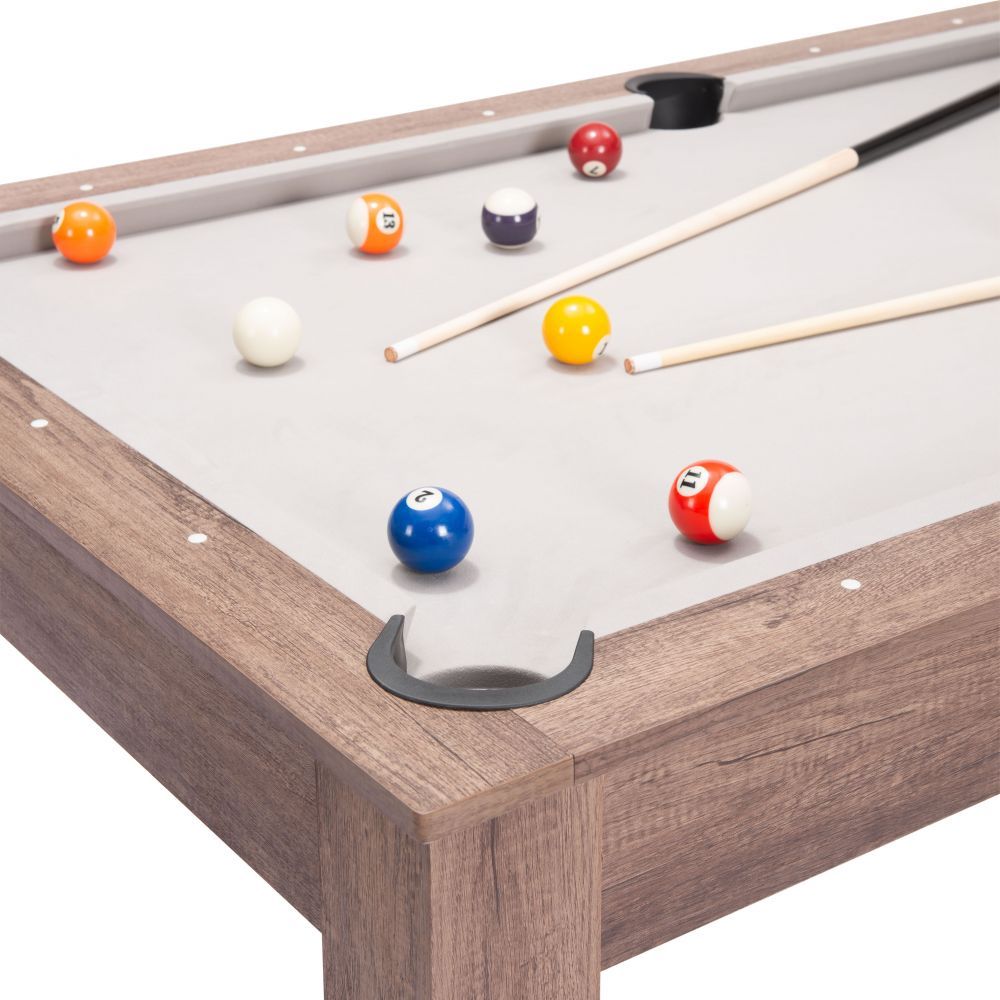 Mesa ZUO BONKER 3 en 1 de comedor, billar y ping pong en MDF imitación madera color marrón