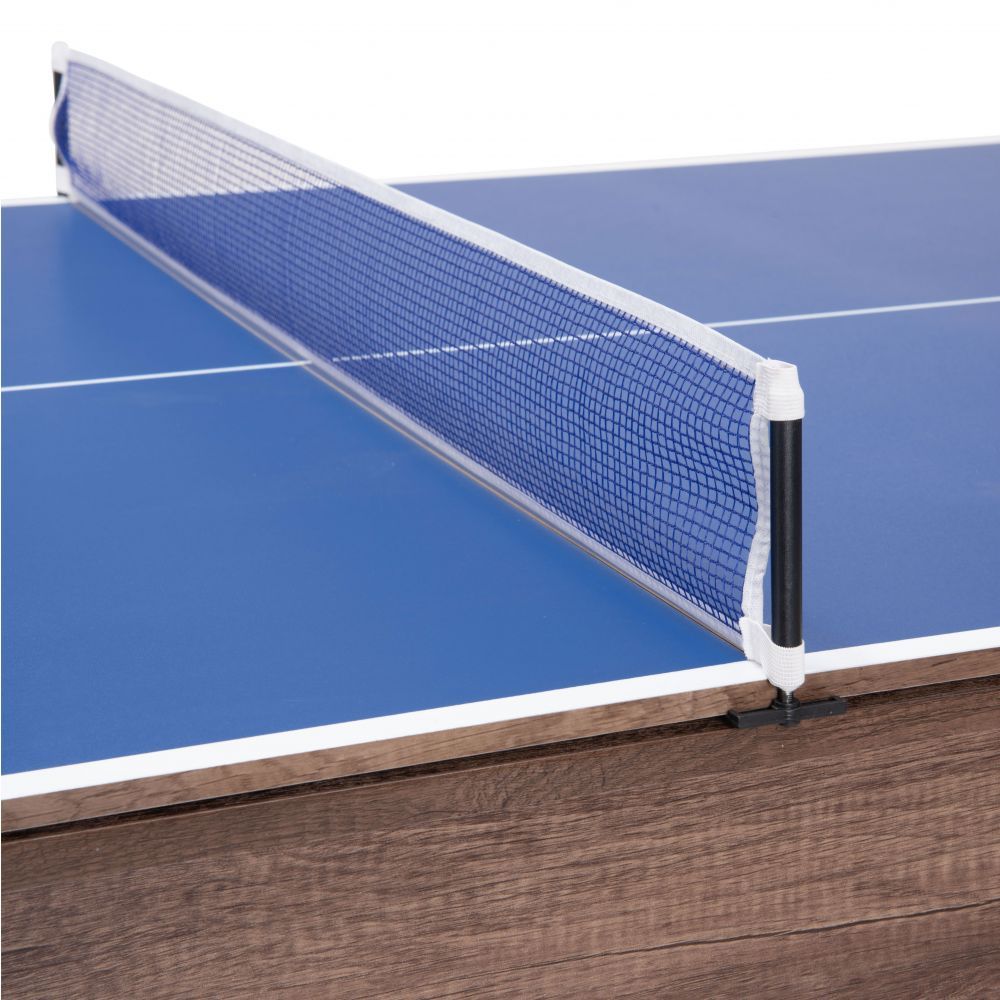 Mesa ZUO BONKER 3 en 1 de comedor, billar y ping pong en MDF imitación madera color marrón