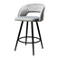 Banco bajo Kingstrong Cádiz con asiento y respaldo tapizados en tela y base de metal en acabado mate.