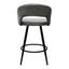 Banco bajo Kingstrong Cádiz con asiento y respaldo tapizados en tela y base de metal en acabado mate.