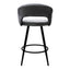 Banco bajo Kingstrong Cádiz con asiento y respaldo tapizados en tela y base de metal en acabado mate.