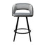 Banco bajo Kingstrong Cádiz con asiento y respaldo tapizados en tela y base de metal en acabado mate.