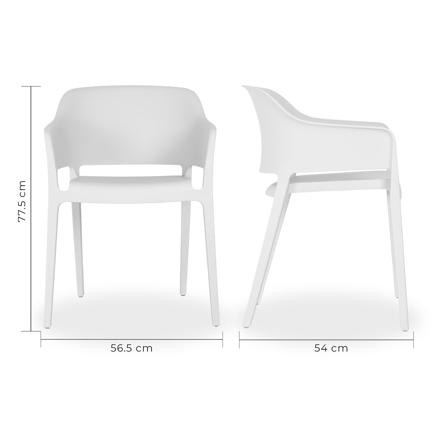 Silla comercial Kingstrong Capri en polipropileno con brazos