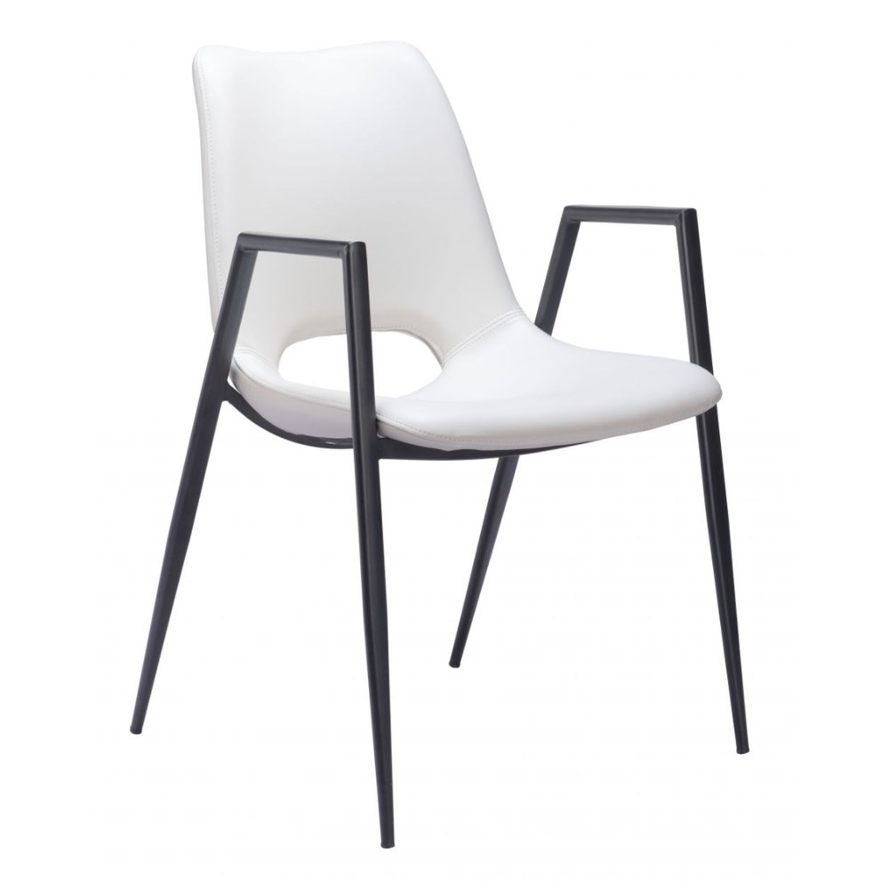 NOGAL BEAT DESI | Silla para Comedor Restaurante Cafeteria | Base Negra | Asiento Disponible en Varios Colores | Piel Sintetica | Interior - 109535 - Zuo - NOGAL BEAT -