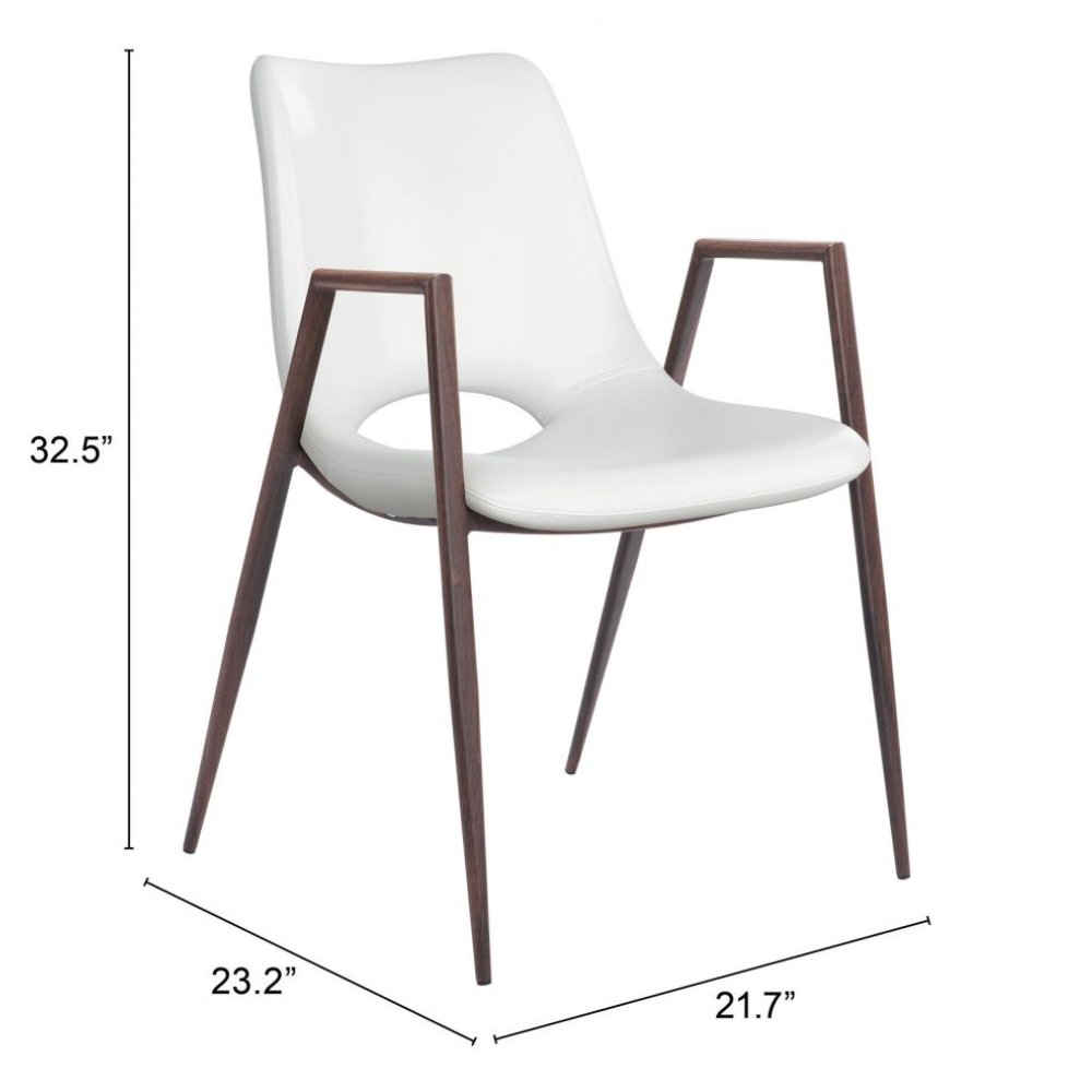 NOGAL BEAT DESI | Silla para Comedor Restaurante Cafeteria | Varios Colores | Piel Sintetica | Interior - 109068 - Zuo - NOGAL BEAT -