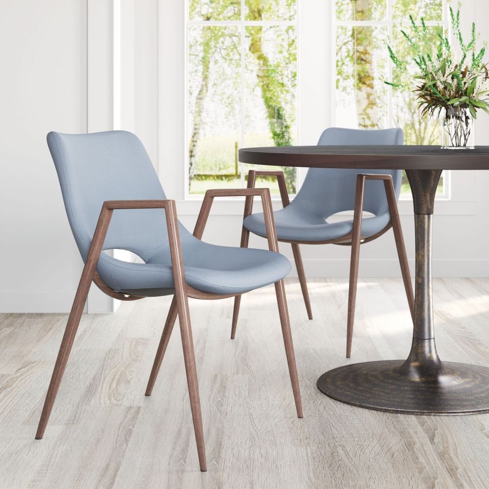 NOGAL BEAT DESI | Silla para Comedor Restaurante Cafeteria | Varios Colores | Piel Sintetica | Interior - 101695 - Zuo - NOGAL BEAT -