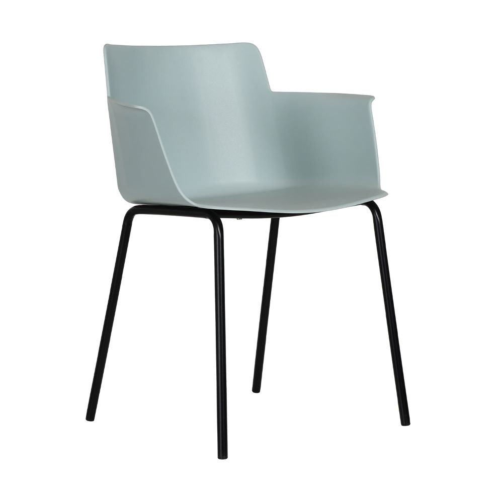 Silla comercial Kingstrong Potenza 822 de polipropileno con brazos y estructura metálica
