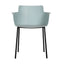 Silla comercial Kingstrong Potenza 822 de polipropileno con brazos y estructura metálica
