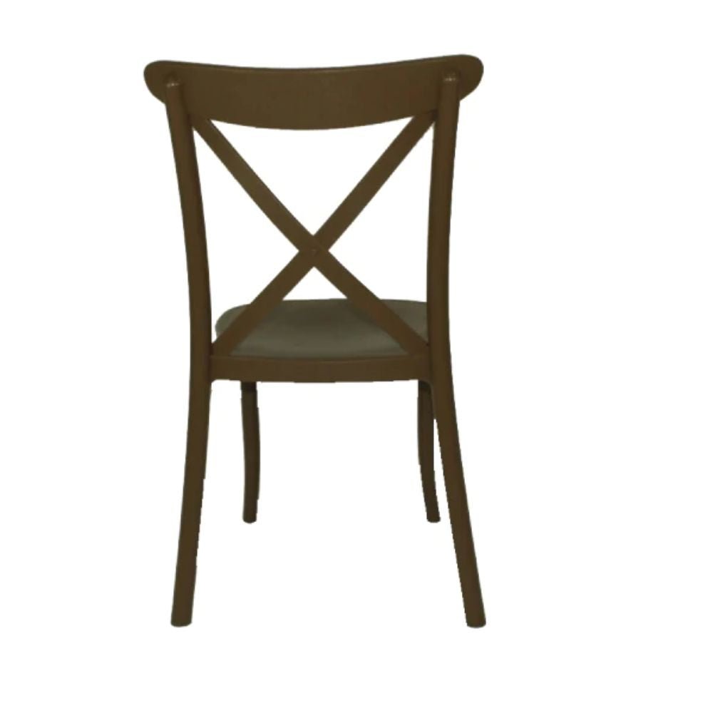 Silla comercial Nogal Beat JM Equs en polipropileno de una pieza con respaldo curvo escandinavo