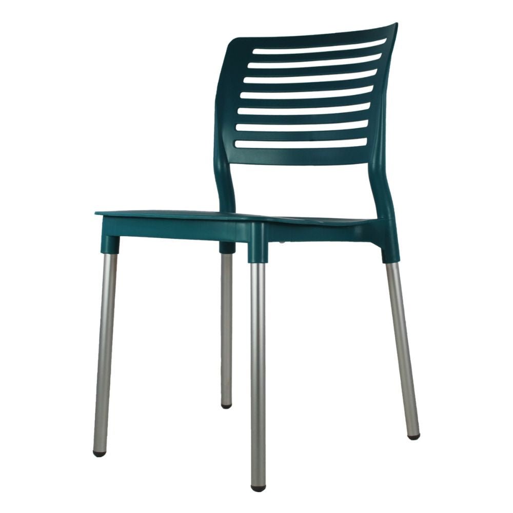 Silla comercial Kingstrong JM Galeri en polipropileno con cuatro soportes anodizados
