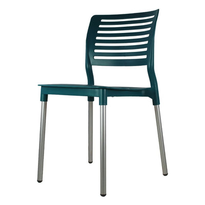 Silla comercial Kingstrong JM Galeri en polipropileno con cuatro soportes anodizados