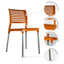 Silla comercial Kingstrong JM Galeri en polipropileno con cuatro soportes anodizados