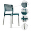 Silla comercial Kingstrong JM Galeri en polipropileno con cuatro soportes anodizados