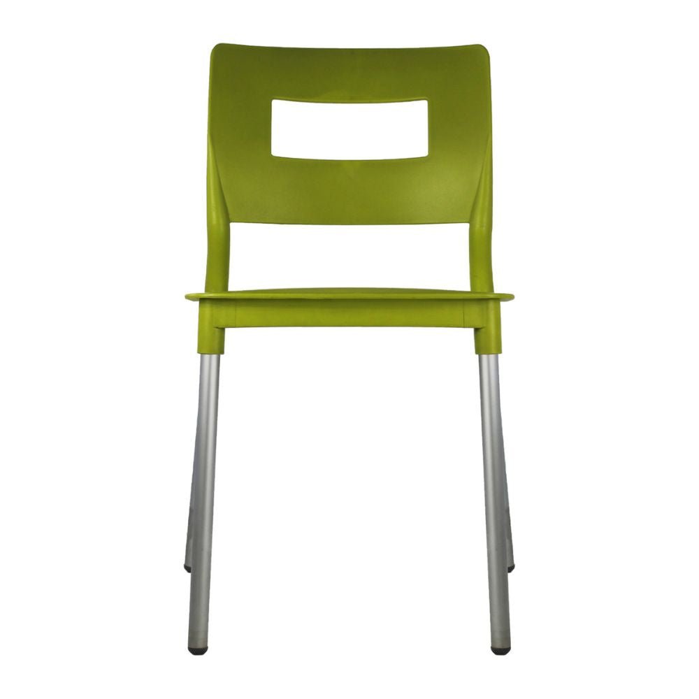 Silla comercial bistró Kingstrong JM Valenia en polipropileno con soportes anodizados