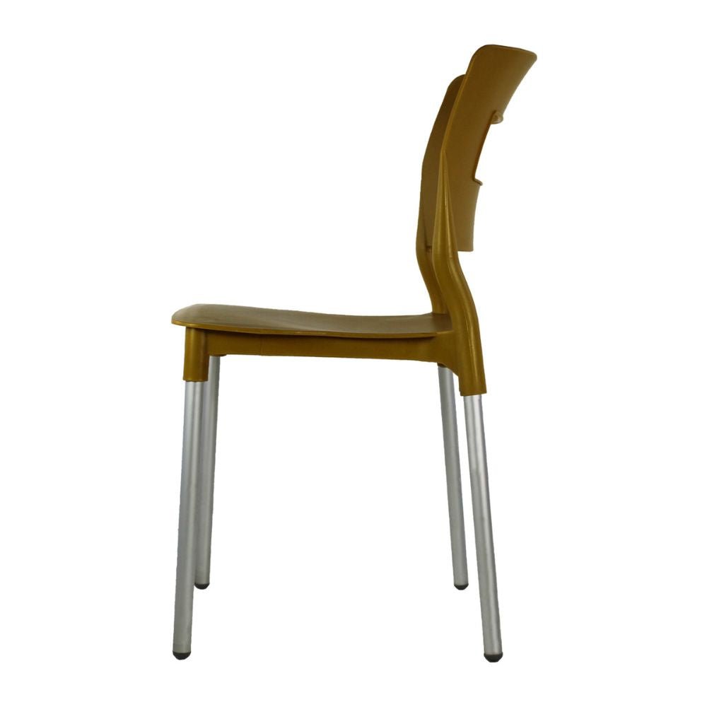 Silla comercial bistró Kingstrong JM Valenia en polipropileno con soportes anodizados