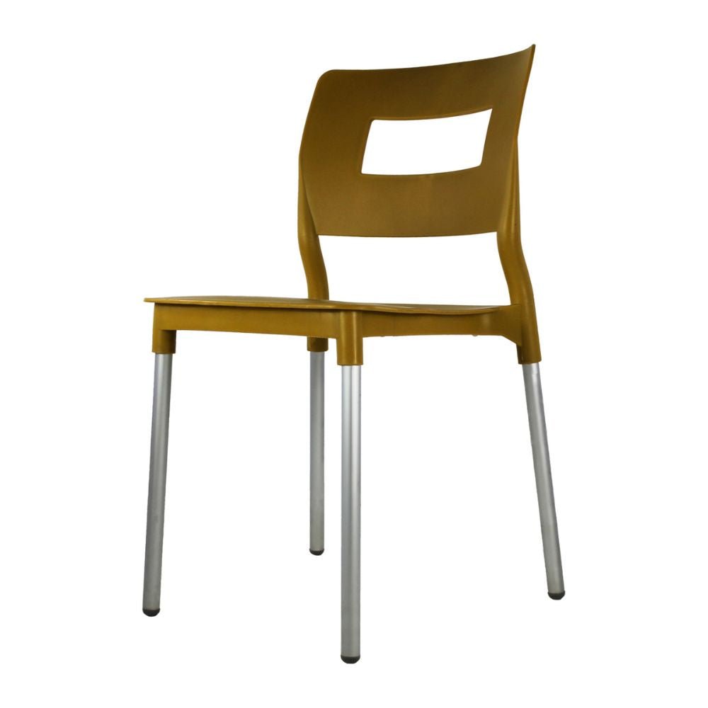 Silla comercial bistró Kingstrong JM Valenia en polipropileno con soportes anodizados