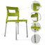 Silla comercial bistró Kingstrong JM Valenia en polipropileno con soportes anodizados