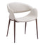 Silla comercial Zuo Limay beige tapizada en vinilo resistente al agua con estructura de acero y madera