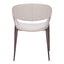 Silla comercial Zuo Limay beige tapizada en vinilo resistente al agua con estructura de acero y madera