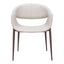 Silla comercial Zuo Limay beige tapizada en vinilo resistente al agua con estructura de acero y madera