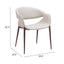 Silla comercial Zuo Limay beige tapizada en vinilo resistente al agua con estructura de acero y madera