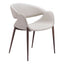 Silla comercial Zuo Limay beige tapizada en vinilo resistente al agua con estructura de acero y madera