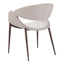 Silla comercial Zuo Limay beige tapizada en vinilo resistente al agua con estructura de acero y madera