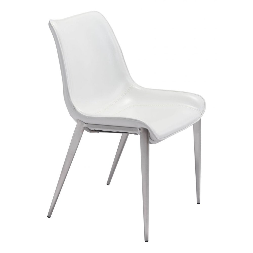 NOGAL BEAT MAGNUS | Silla para Comedor Restaurante | Patas Acero Inoxidable | Varios Colores | Piel Sintetica | Interior - 101270 - Zuo - NOGAL BEAT -
