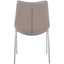 Silla comercial Zuo Magnus sin brazos tapizada en piel sintética con patas de acero inoxidable cepillado