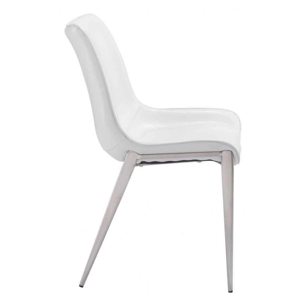 NOGAL BEAT MAGNUS | Silla para Comedor Restaurante | Patas Acero Inoxidable | Varios Colores | Piel Sintetica | Interior - 101270 - Zuo - NOGAL BEAT -