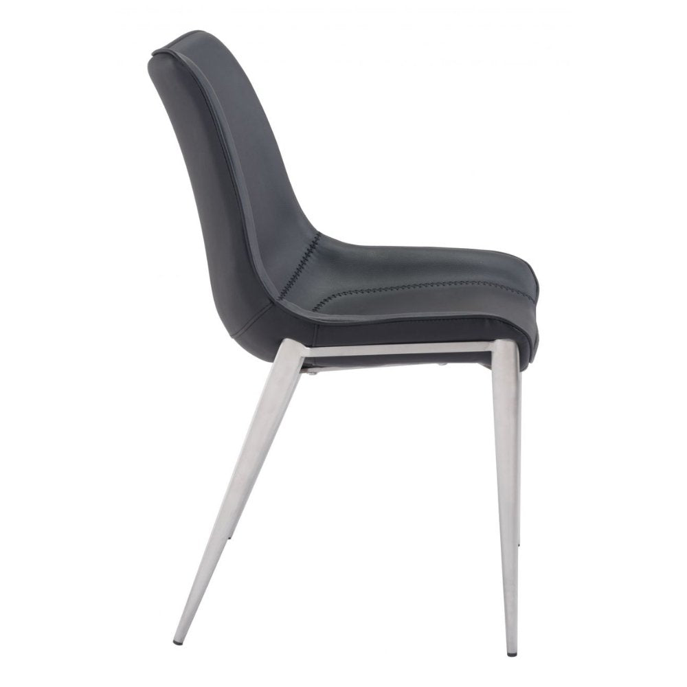 NOGAL BEAT MAGNUS | Silla para Comedor Restaurante | Patas Acero Inoxidable | Varios Colores | Piel Sintetica | Interior - 101271 - Zuo - NOGAL BEAT -
