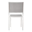 Silla Zuo Metropolitan gris sin brazos con estructura de aluminio cepillado y asiento de polietileno