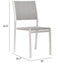 Silla Zuo Metropolitan gris sin brazos con estructura de aluminio cepillado y asiento de polietileno