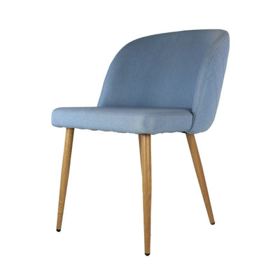 Silla comercial Kingstrong MOB-055 Lucca Lino tapizada en tela tipo lino con base de madera