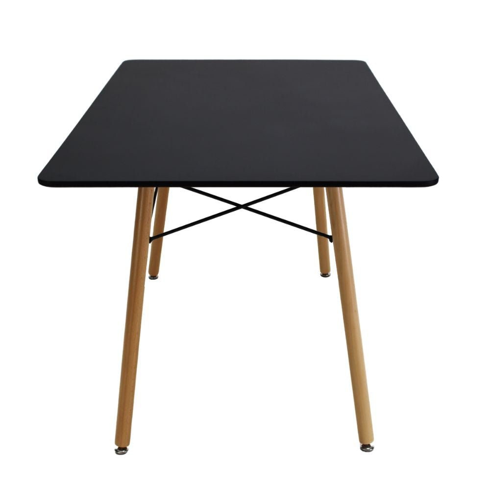 Mesa rectangular Kingstrong Oslo con estructura y cubierta de madera de diseño minimalista